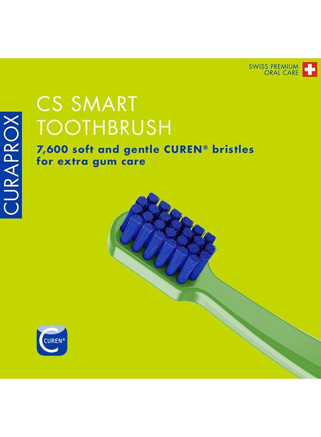CURAPROX Cs Smart Toothbrush With 7,600 Filaments I Ultra-Soft Manual Brush Promotes Healthier Gums And Teeth I Small Brush Head For Precise Cleaning I Single Pack - Assorted - Image 2